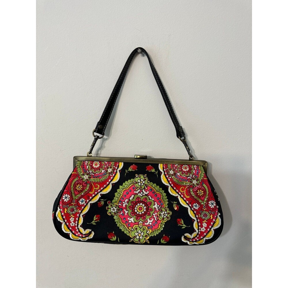 ISABELLA FIORE BEADED EMBELLISHED GEMSTONES FLORAL Handbag new
